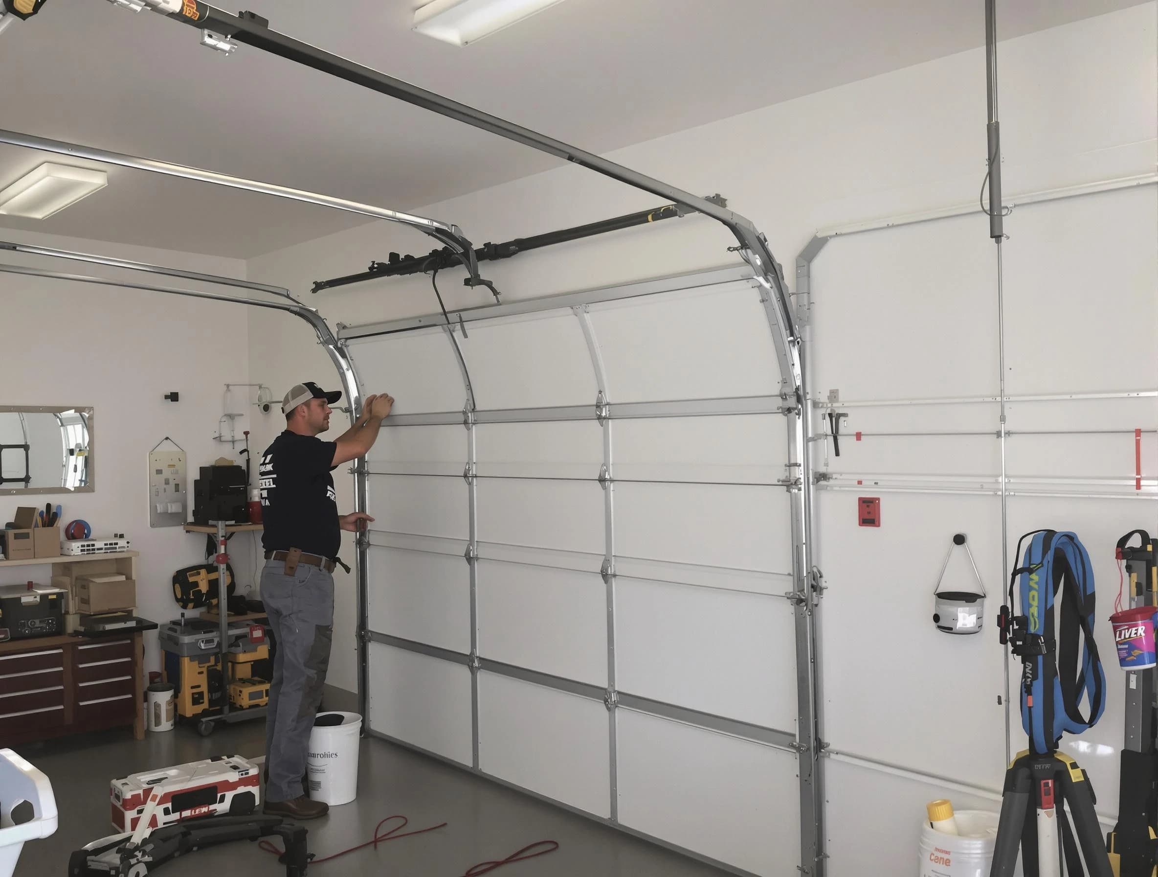 Manalapan Garage Door Repair team installing new garage door in Manalapan