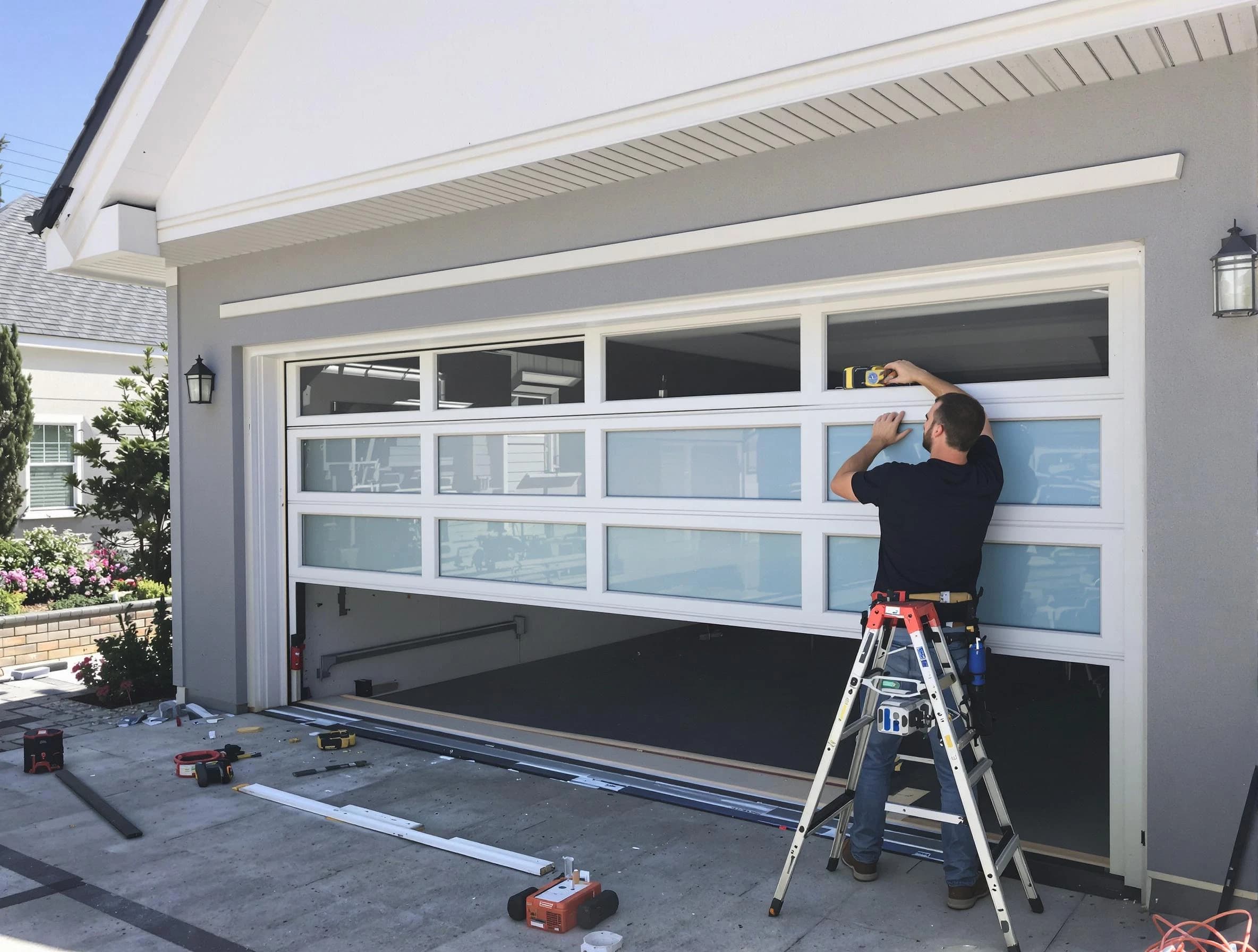 Manalapan Garage Door Repair team performing garage door replacement in Manalapan