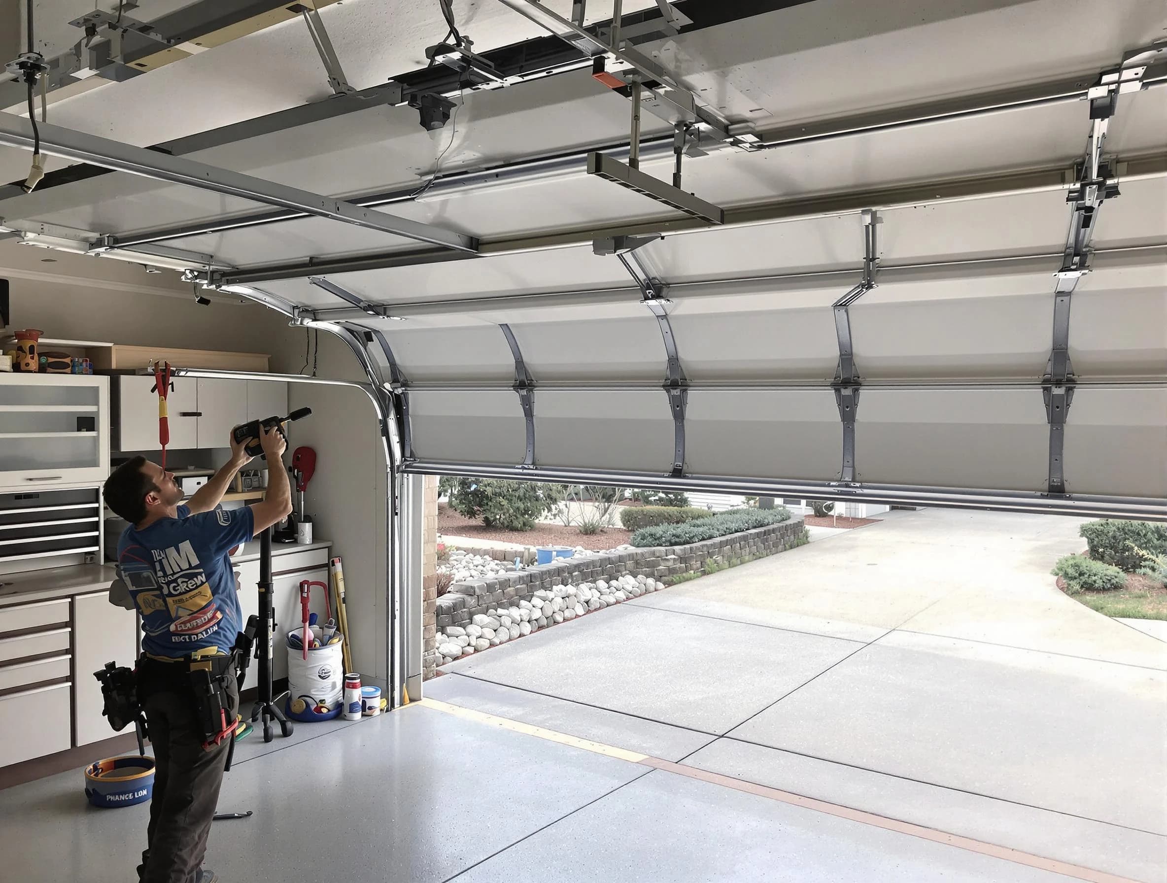 Garage door track repair service by Manalapan Garage Door Repair in Manalapan