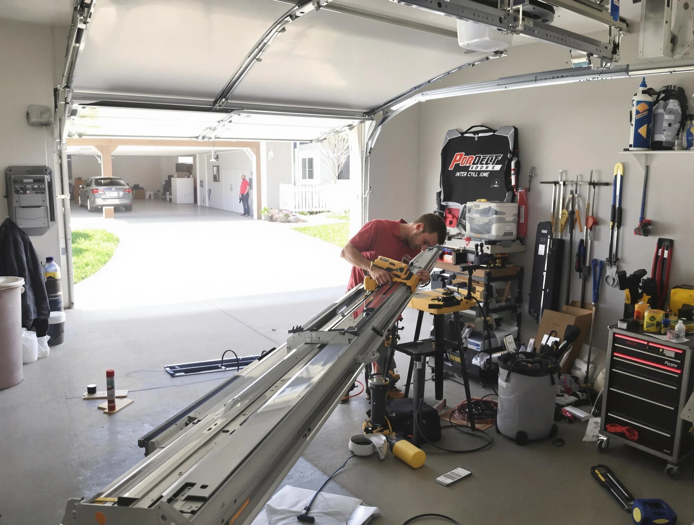Manalapan Garage Door Repair expert performing track repair in Manalapan