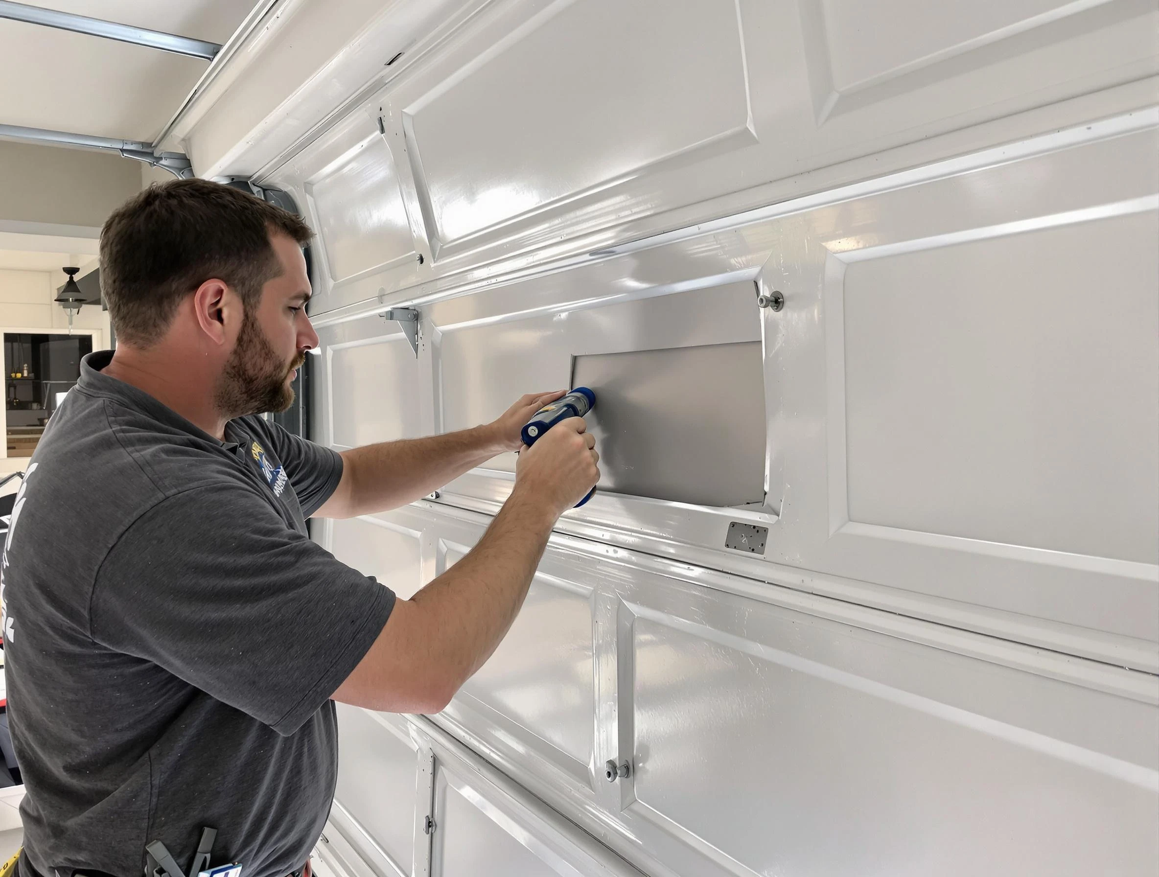 Garage door panel repair by Manalapan Garage Door Repair in Manalapan